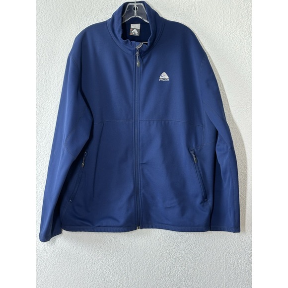 Y2K Vtg Nike ACG Fit Therma Jacket Mens XL Full Zip Pockets Long Sleeve Blue - Picture 1 of 8